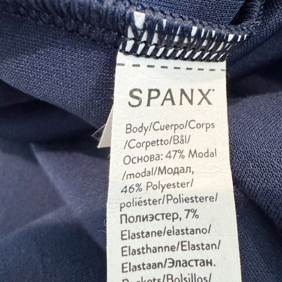 Spanx AirEssentials Sleeveless Knit Jumpsuit Athleisure One Piece Navy Blue XL - Picture 7 of 10